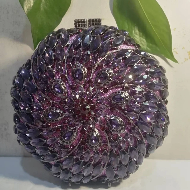 

Женский клатч с кристаллами, вечерние сумки для свадебной вечеринки, фиолетовый/синий клатч со стразами, сумки, женский кошелек-клатч с камнями для гала-ужина