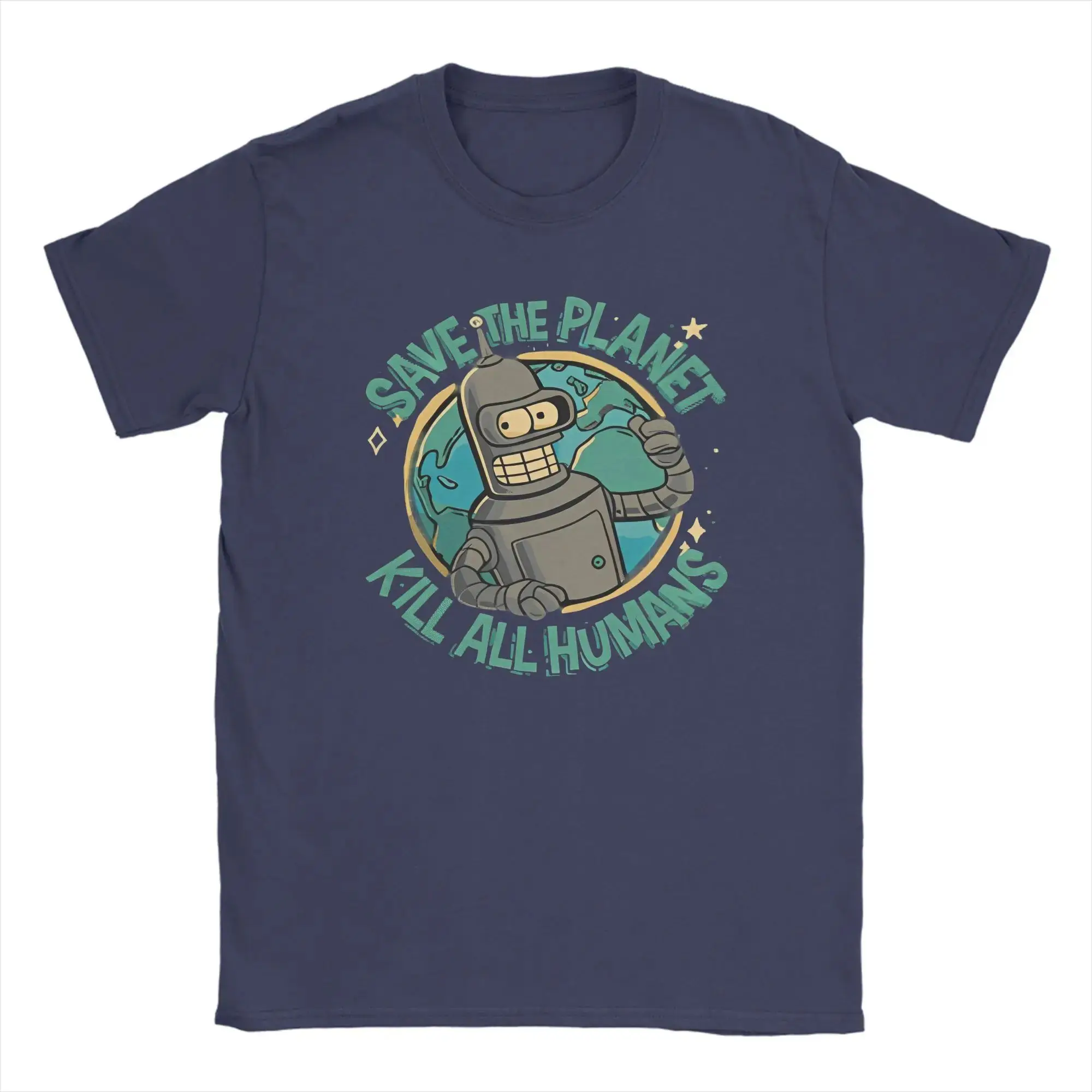 Save The Planet Kill All Humans Futurama Merch Men Women T Shirts Summer Tee Graphic Printed T-shirt Clothing 2026