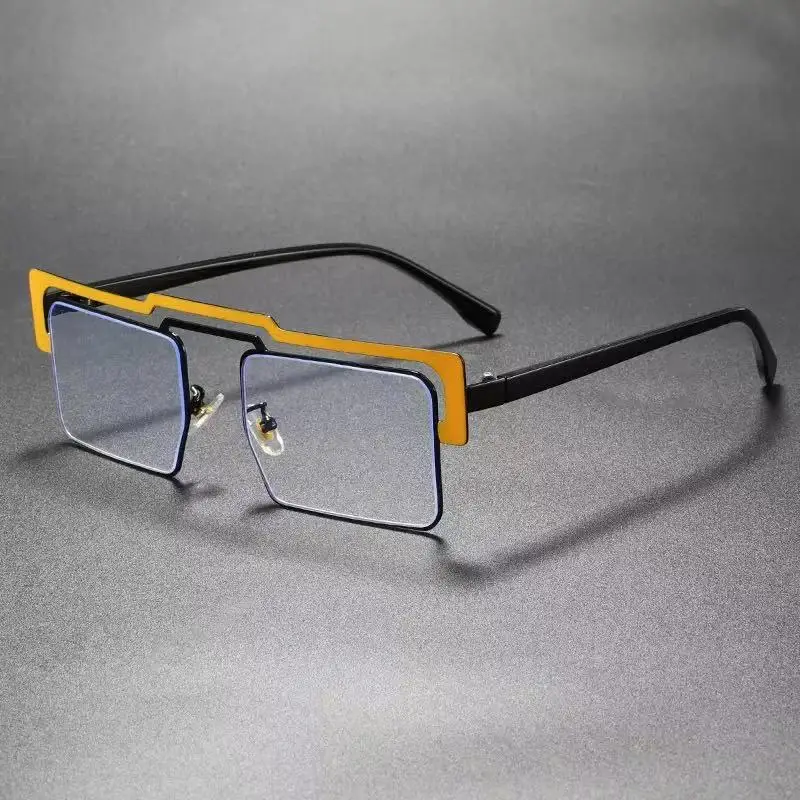 

Retro Metal Square Glasses | Double Bridge Design | Blue Light Blocking | Chic Street Style Accessories | Non-Prescription