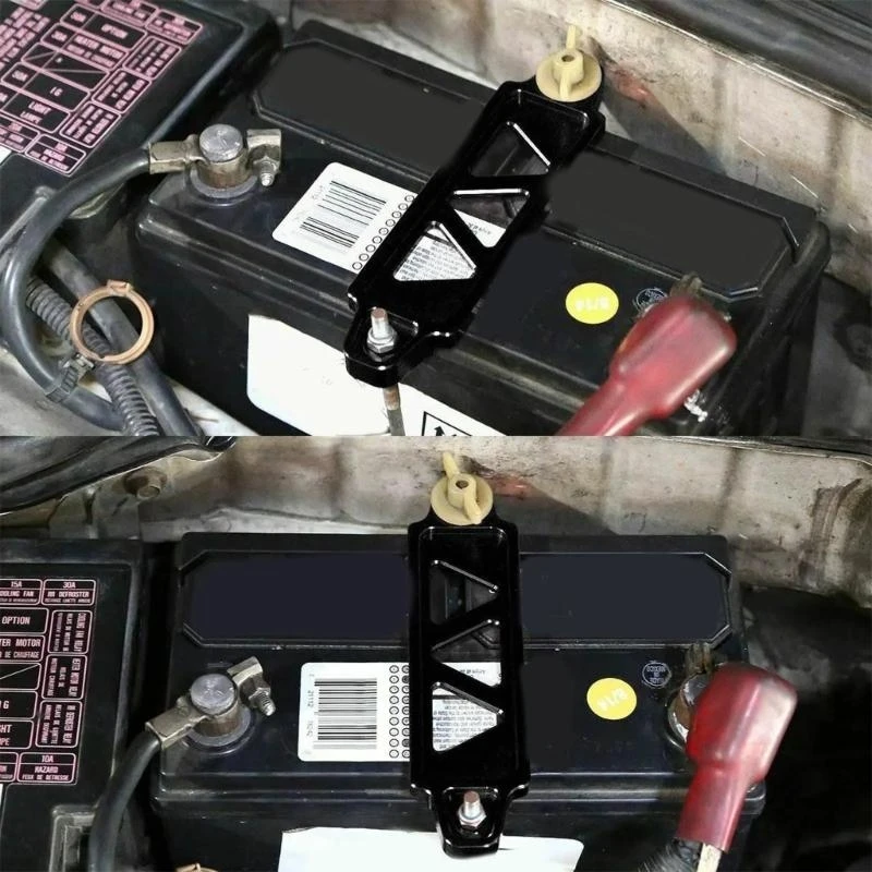 

A2UC Car Battery Tie Down Fasten Bracket Holder Aluminum Battery Hold Down Set Battery Tie Down Bracket Hold Lock with Bolts