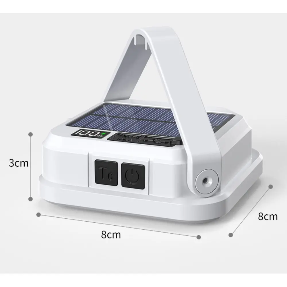 إضاءة الطوارئ ضوء التخييم الشمسية المحمولة القابلة لإعادة الشحن LED مصباح معلق عرض الطاقة الرقمية مصباح التخييم خيمة خارجية #3