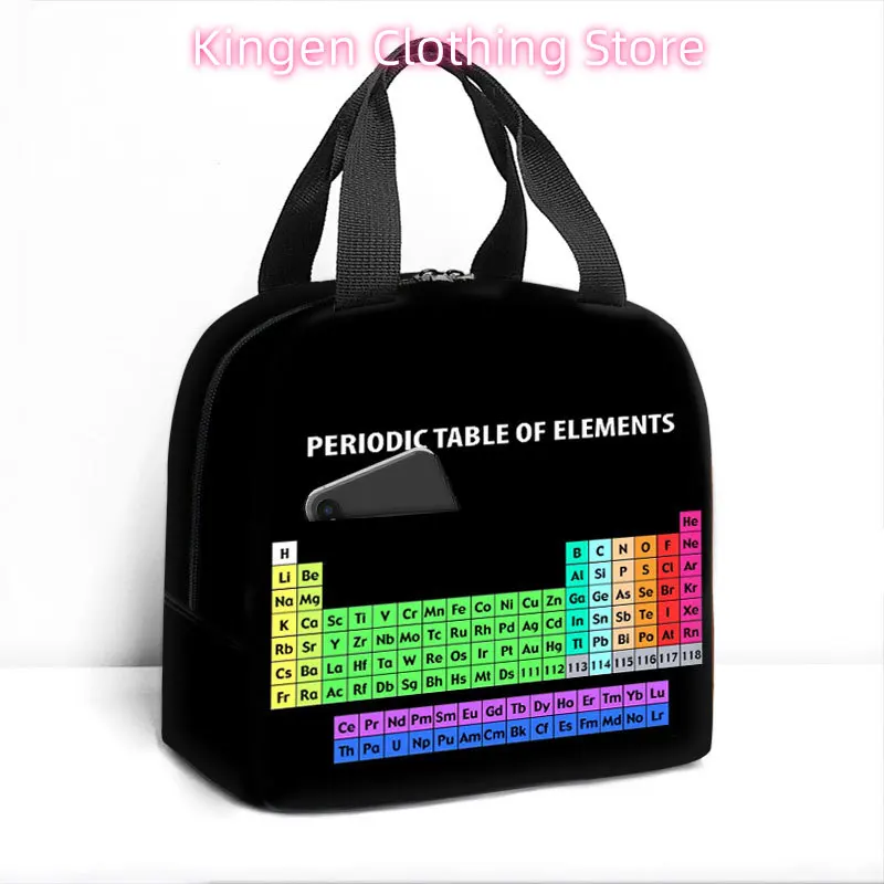 Periodic Table of Elements Insulated Lunch Bag Scientific Physical Chemistry Picnic Waterproof Cooler Tote Bag Thermal Lunch Box