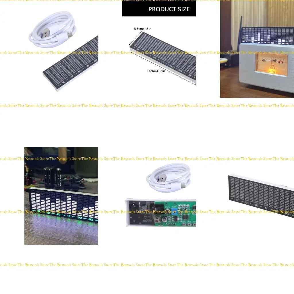 

12PF Music Spectrum LED Light with Display Simple Installs for game room & Car