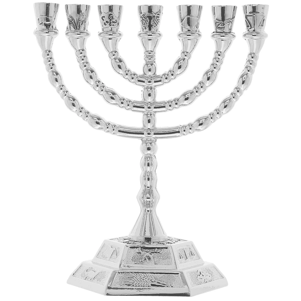 

7 Piece Candlestick Holder Silver 20cm Zinc Alloy Taper Candles Stand for Home Table nament Gifts Modern Decorative