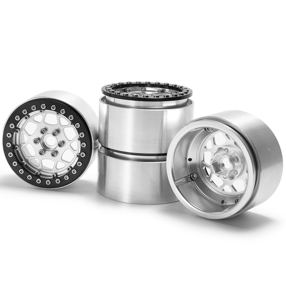 

MIBIDAO 4Pcs 2.2Inch Beadlock Metal Alloy Wheel Rims 35mm for Axial Wraith SCX10 D90 TRX-4 1/10 RC Rock Crawlers Car Model Parts