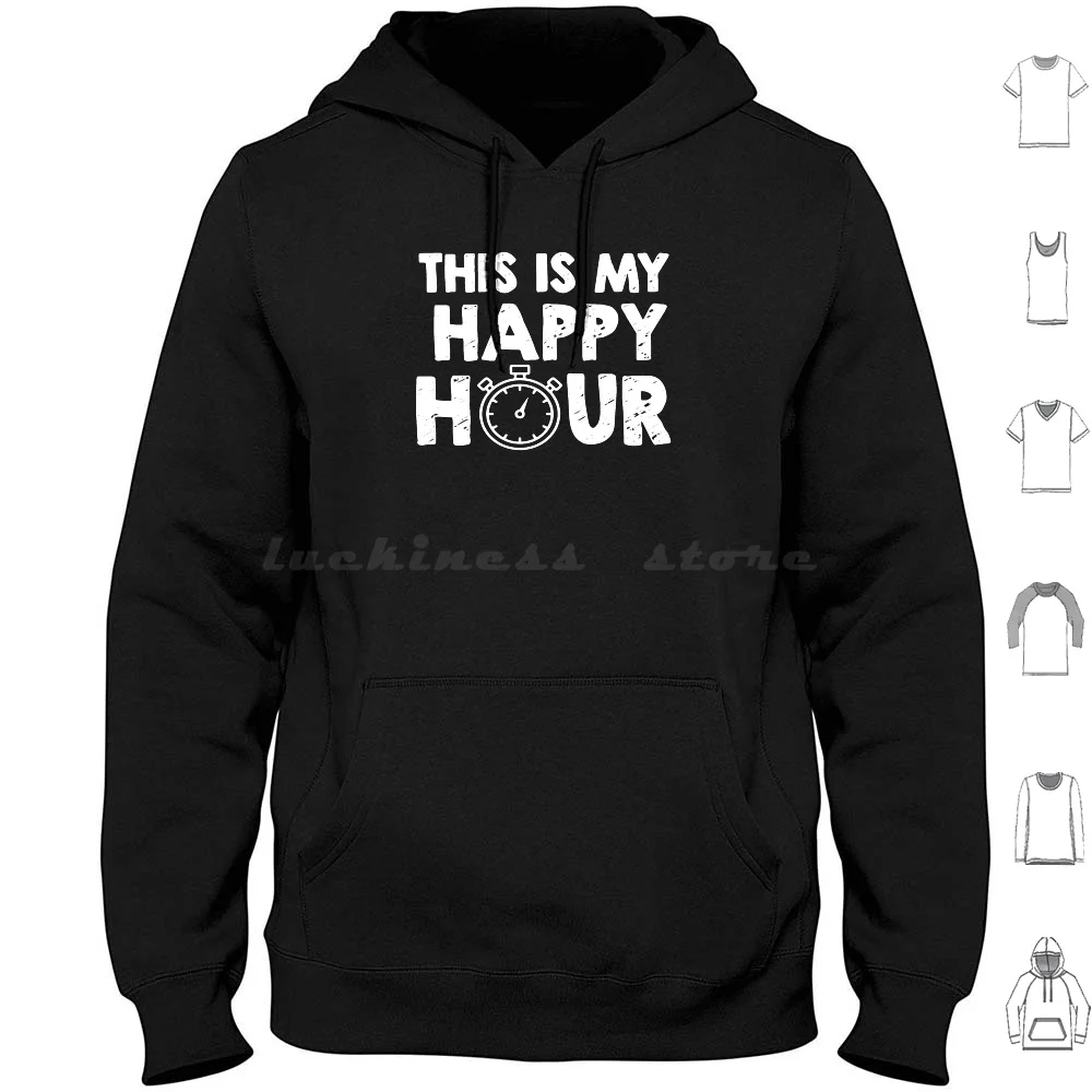 Esta é a minha hora feliz moletons manga longa Happy Hour Gym Time Home Gym Crunch Fitness Workout Exercício Treinamento