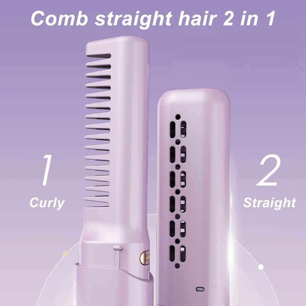 Adjustable Temperature Mini Hair Straightener Anti Scald Type-C Charging Cordless Hair Straightener Flat Iron Hair Straightener