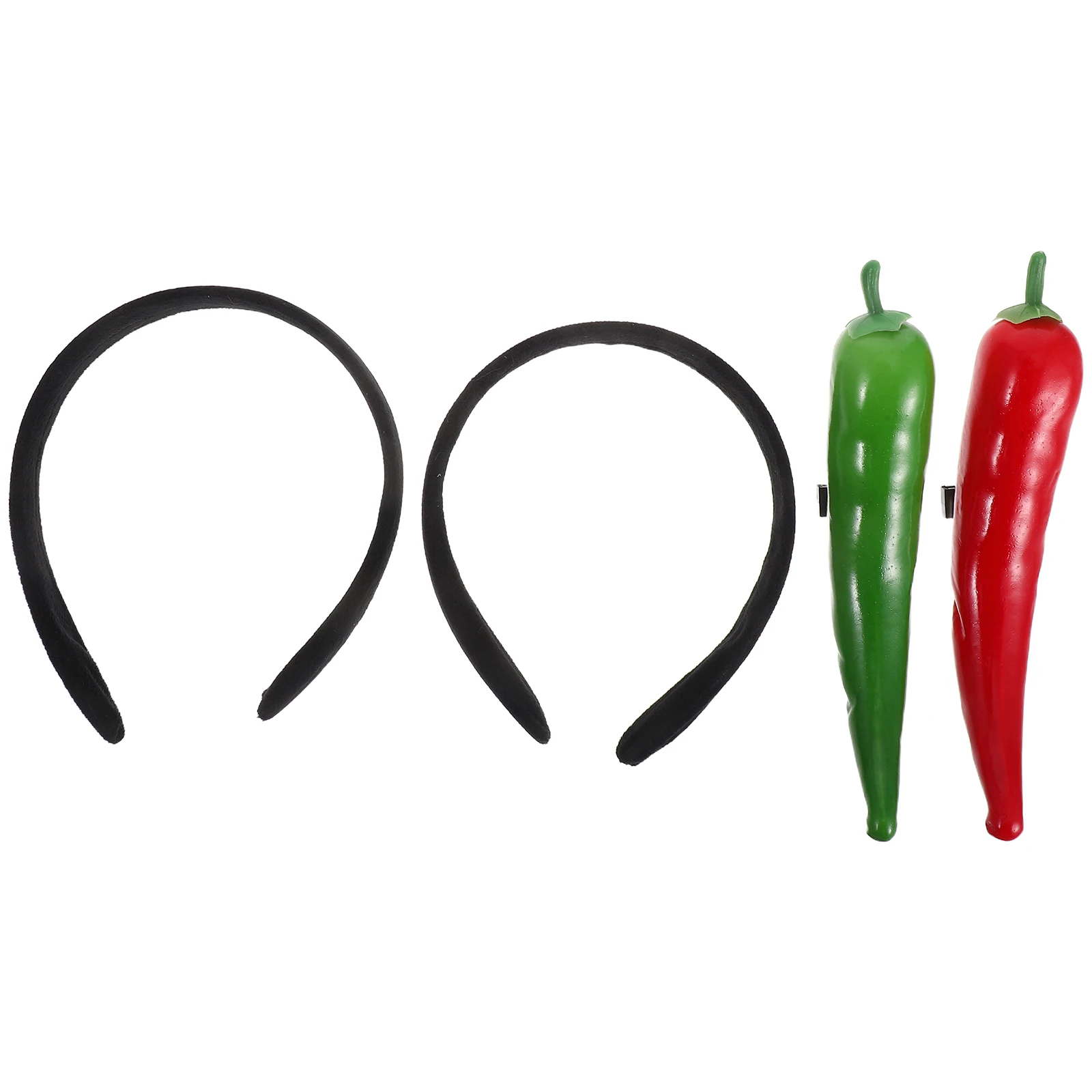 

2PCS Vegetable Headband Cute Chili Pepper Hair Decor s Party Girls Headdress Cartoon Smooth Comfortable Wear Easy No Damage