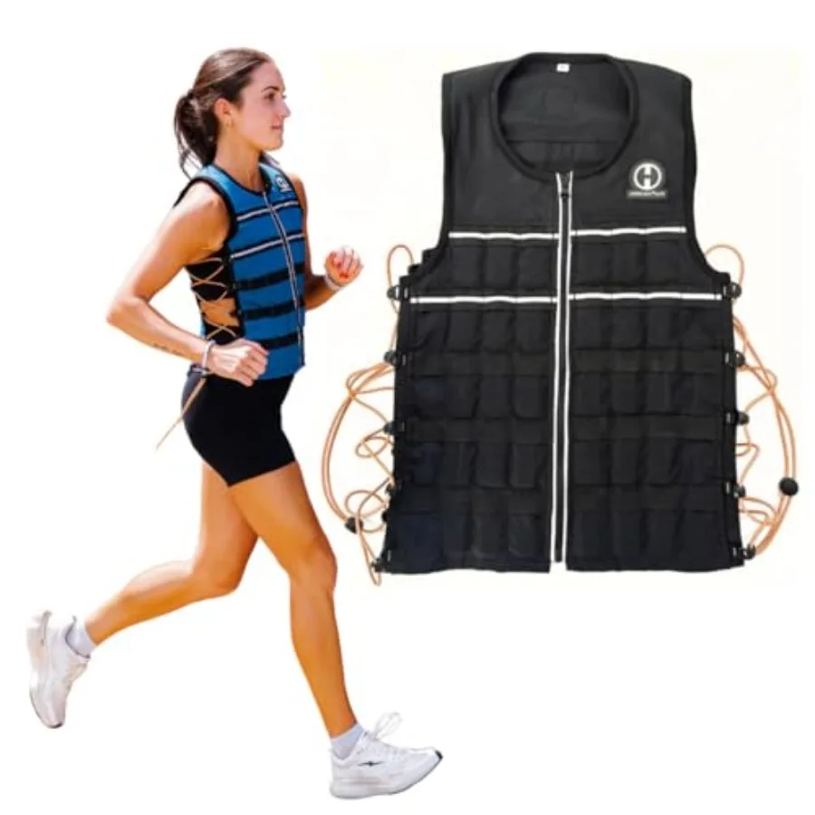 

Утяжеленный жилет Hyperwear Hyper Vest ELITE с регулируемым весом, из эластичной ткани CORDURA и тонких стальных гирь для бега и силовых тренировок