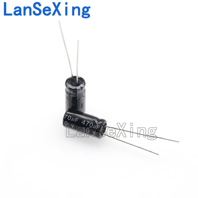 Capacitor eletrolítico do filtro do poder, alumínio, volume 6x12mm, 10V, 470UF, 10V470UF