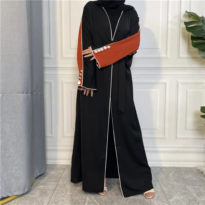 2025 Ramadan Abaya Frauen Muslimischen Kleid Dubai Kaftan Patchwork Schärpe Abayas Kaftan Jilbab Hijab Robe Khimar Muslimischen Islam Kleidung