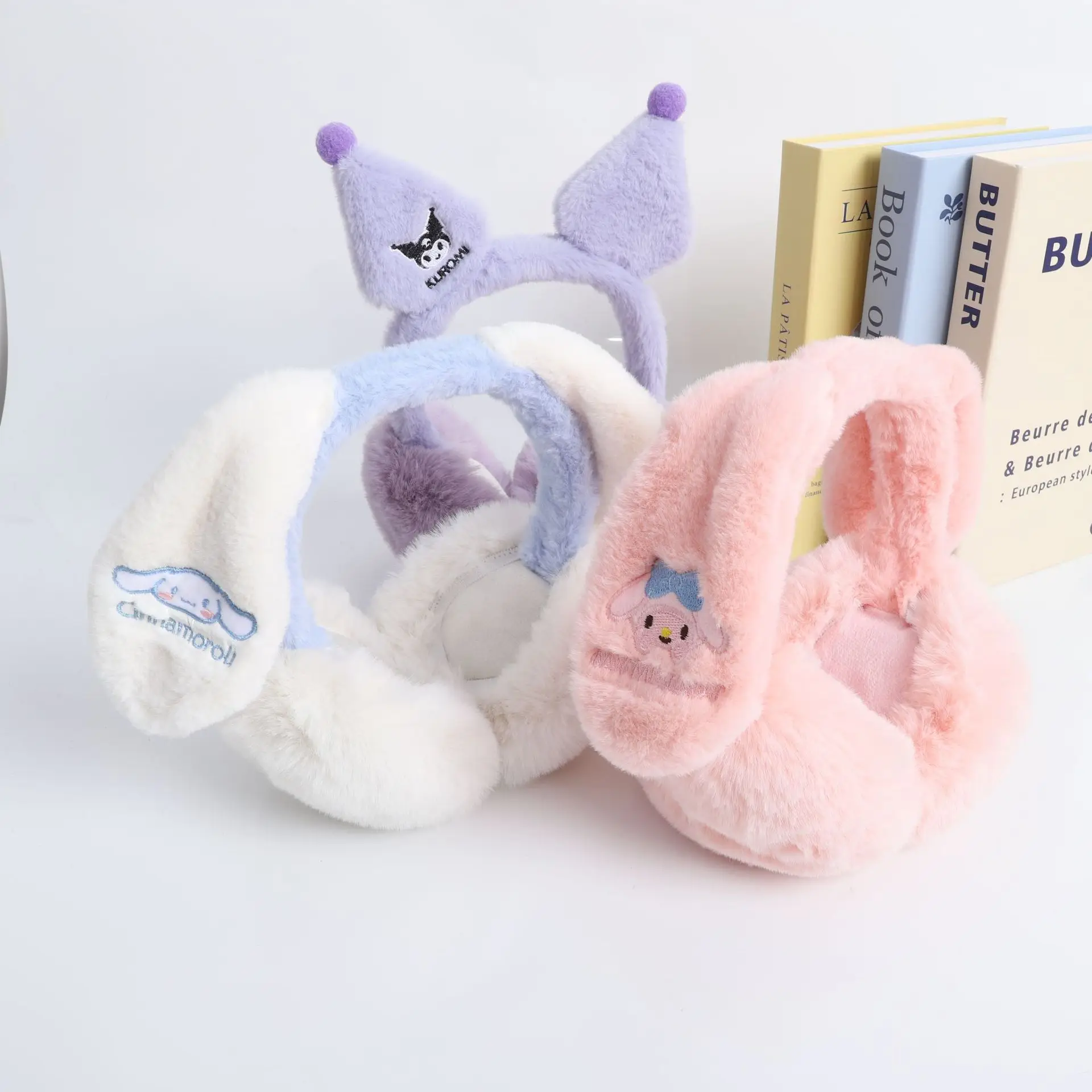 

Winter For Hellokitty Kuromi Plush Earmuff Cartoon My Melody Windproof Keep Warm Cold Proof Earmuff Gift for Girl