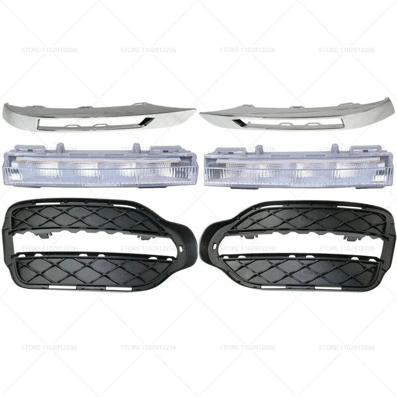 for 2013-2015 X204 W204 Mercedes Benz GLK-Class Front Bumper Fog Light Grill Grille Cover 2048853374 / 2048857123 / 2049065401 view 5