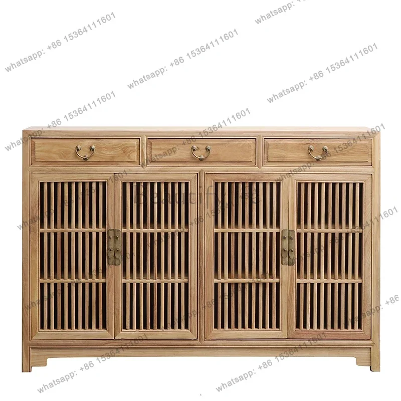 YJ Side cabinet Solid wood porch Storage shoe cabinet Storage cabinet Living room