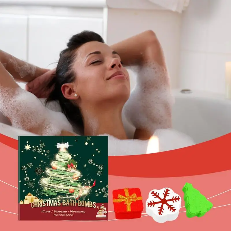 Christmas Bath Ball Set Natural Shower Balls Scented Shower Bath Balls Christmas Natural Bubble Bath Ball Set For Women