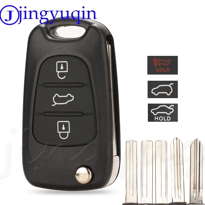 jingyuqin 3 Buttons Remote Car Key Shell Case For Kia K2 K5 Rio 3 Picanto Ceed Cerato Sportage For Hyundai