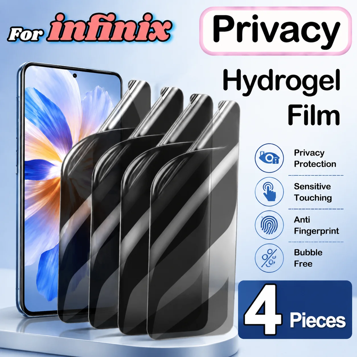 4 Pieces Soft Hydrogel Film For infinix Note 60 50 40 30 10 Pro+ Privacy Film For infinix Note 60 Ultra 50 40S 40 50X 30 VIP 30i