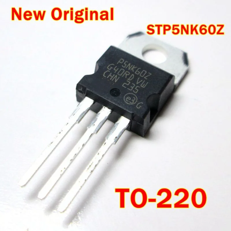 1Pcs to 100Pcs New Original Stp5Nk60Z P5Nk60Z N-Channel 600V 1.2Ohm 5A To-220 Zener-Protected Supermeshpower Mosfet