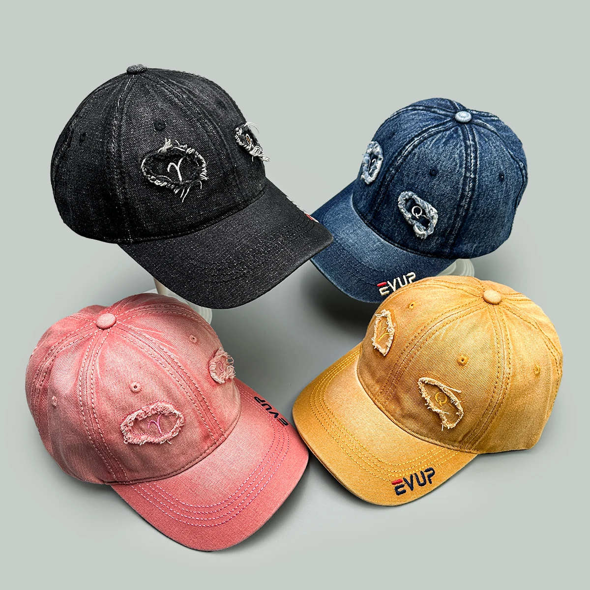 

New Interesting Embroidered Letters Men Women Baseball Hats Sunshade Fashion Outdoor ins Distress Versatile Personal Peaked Caps