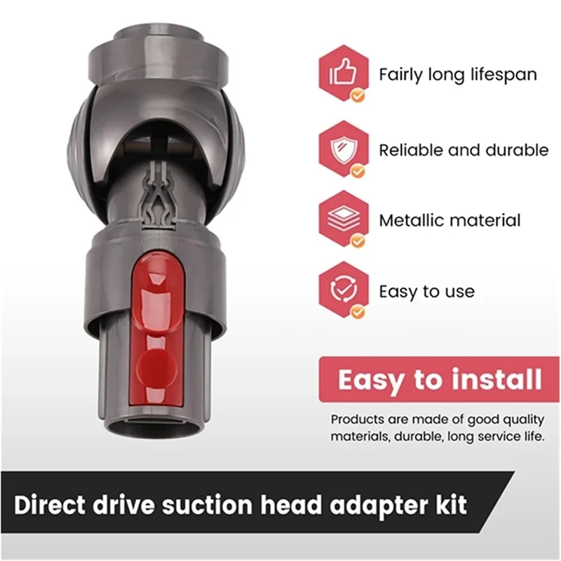 

Direct Drive Suction Head Joint Connector Adapter Set For Dyson V7 V8 V10 V11 Vacuum With Ball Wheels Side Cover-A54Q