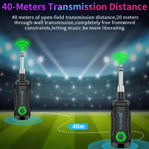 Imagen 2 del producto Sistema de guitarra inalámbrico de 2,4G, transmisor y receptor portátil recargable con compartimento de carga, sistema de Audio para electricidad