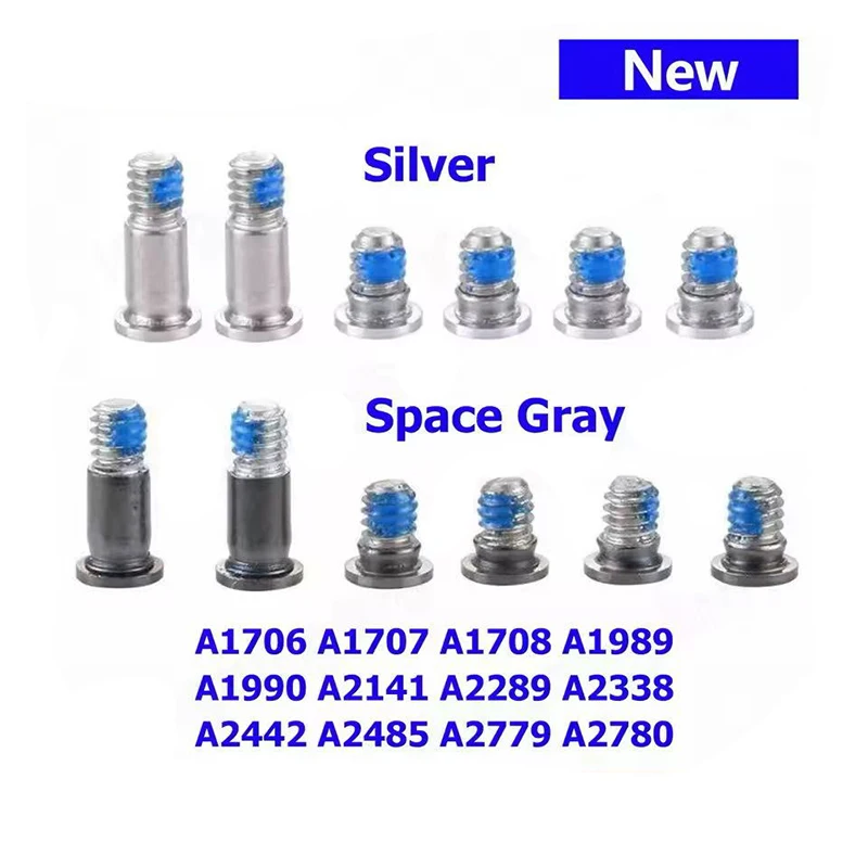 New Space Gray Silver Bottom Case Screw Screws For Macbook Pro A1706 A1707 A1708 A1990 A2159 A2141 A2289 A2338 A2442 A2485 A2779