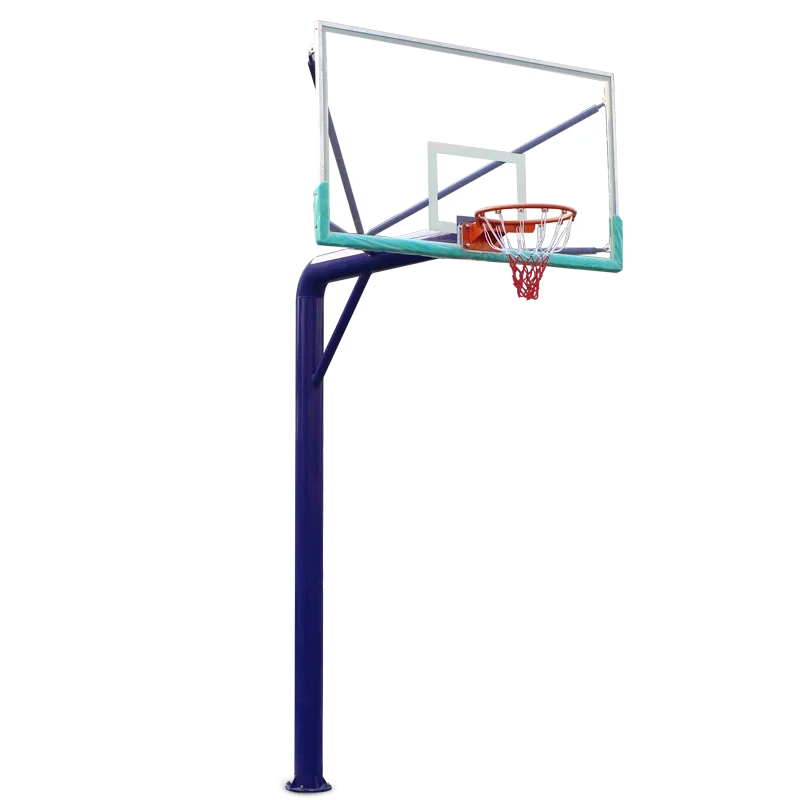 2026 Customized Outdoor Adult Entertainment 165 Round Tube Buried Basketball Stand