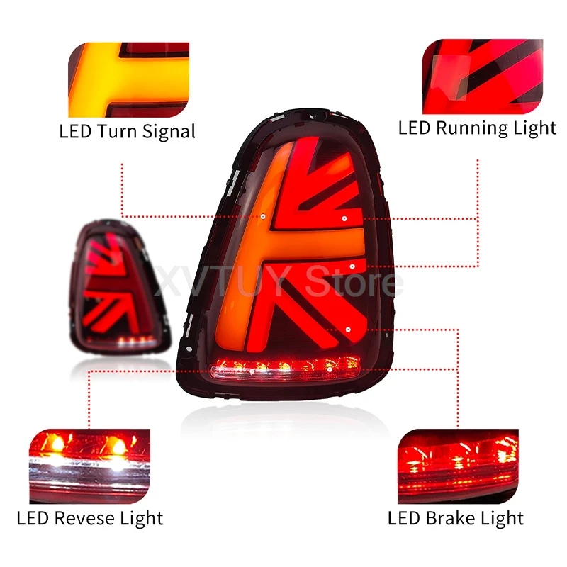 Luz trasera LED para coche para BMW Mini Cooper R56 R57 R58 R59 luces traseras 2007-2014 conjunto de lámpara trasera automática luces traseras intermitentes