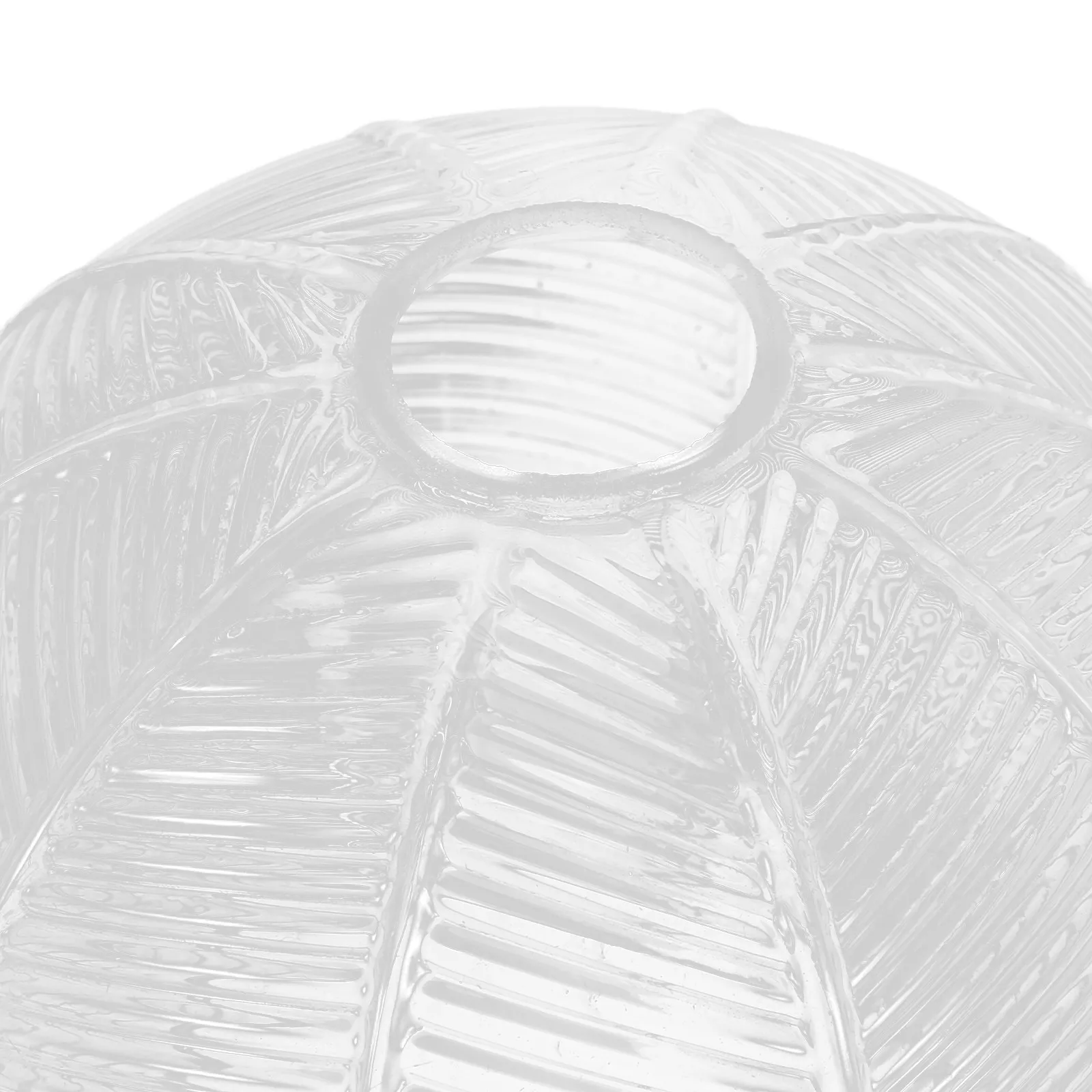 Glass Pendant Light Shade Leaf Pattern Transparent Decorative Replacement for E27 Ceiling Lamp 42Mm Fitter Dining Bedroom Living
