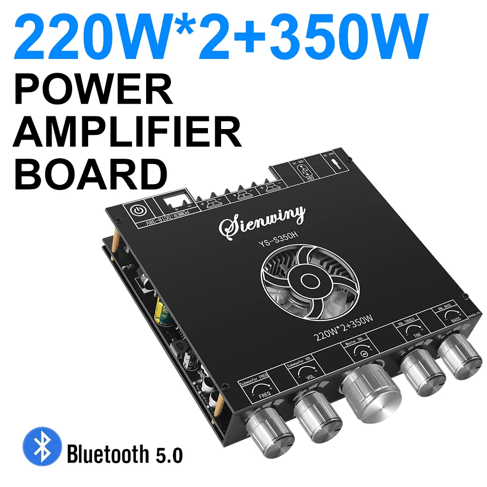 YS-S350H 220Wx2+350W HighPower Subwoofer Amplifier Boards 2.1 Channel BT5.1 Amplifier Board TPA3251 USB AUX