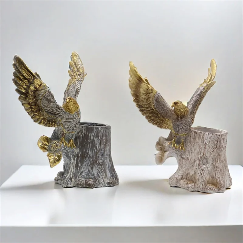 American Style Eagle Wings Statue Resin Animal Ornament Grand Exhibition Opening Home Furnishings For Office Home Desk Decor