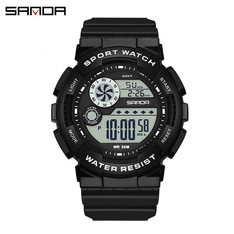 Fashion Sanda Top Brand Men Sports Student Casual Multifunctional Military Led Digital Electron Waterproof Wrist Watches