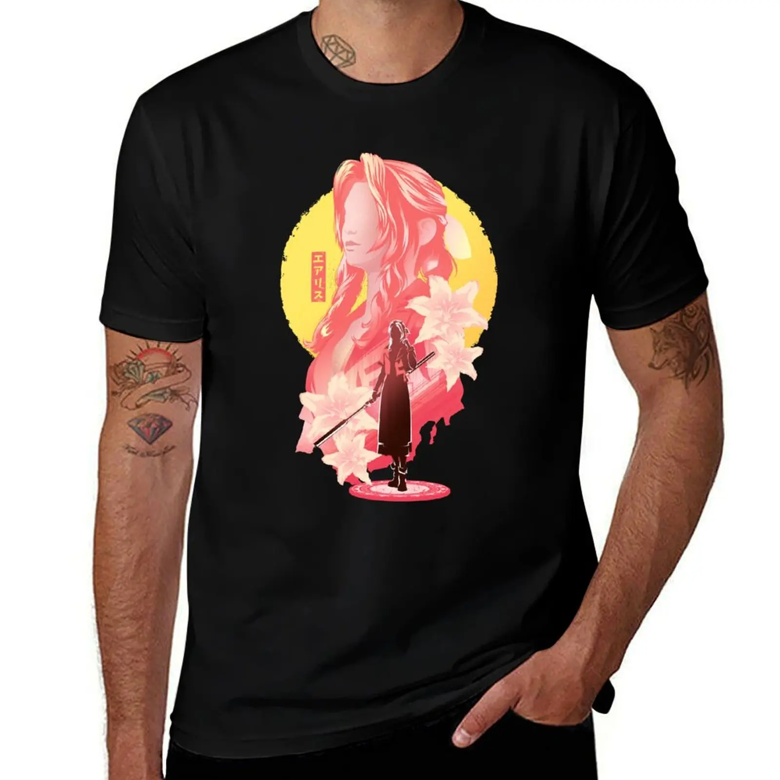 

The Flower Girl Aerith v2 T-Shirt anime t shirts oversize t shirt man plain man t shirts high quality luxury brand T-shirt