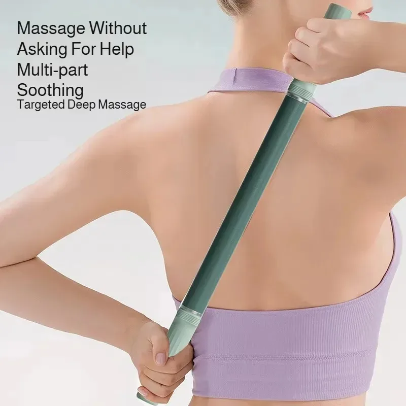 1pc Extra Long Muscle Roller Stick Deep Tissue Massage Rod Myofascial Release Tool for Back Leg Yoga Fitness Recovery Accessory