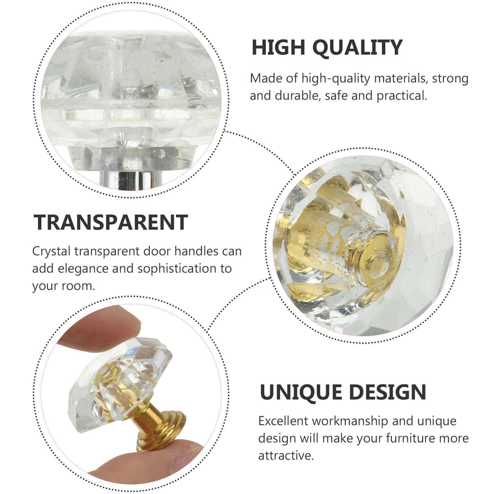 

16pcs Crystal Door H Knob Transparent Drawer Knobs Acrylic H les Decorative Fashion Doorknobs Cabinet Hardware Wardrobe
