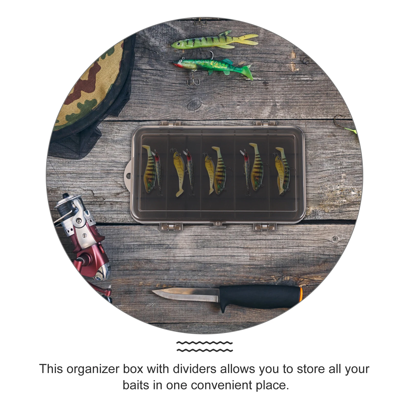 

Fishing Supplies Organizer Box Dividers All Baits One Place Ready Any Condition Double-Side Case Lure Box Fishing Supplies