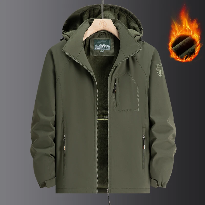 

Men's Waterproof Hiking Jacket Large Size Windproof Windbreaker Camping Hunting Running Trekking Fishing Coat Men Outdoor