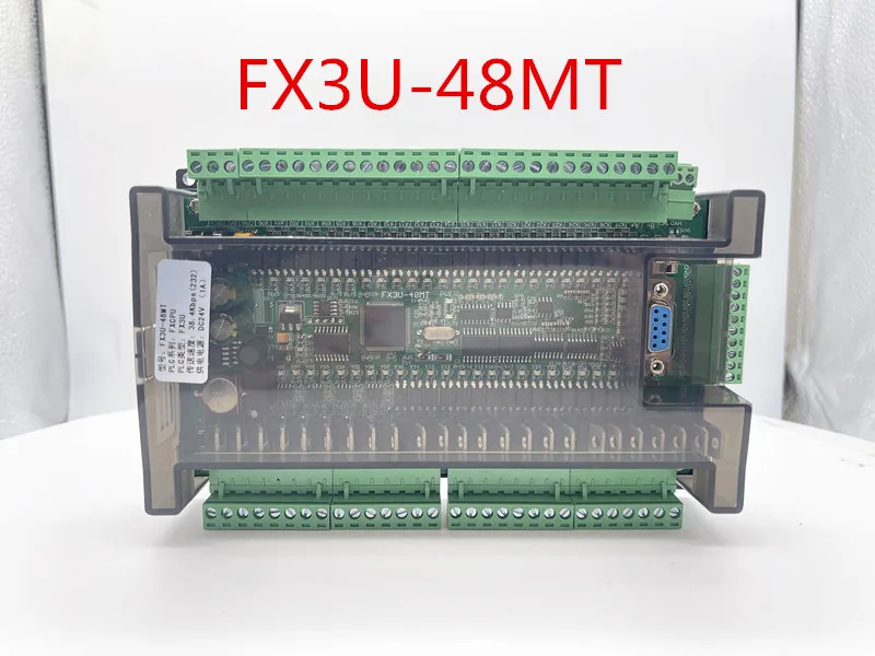 High speed FX3U-48MR/48MT 24 input 24 output 6 analog input 2 analog output industrial control board with RTU CAN communication