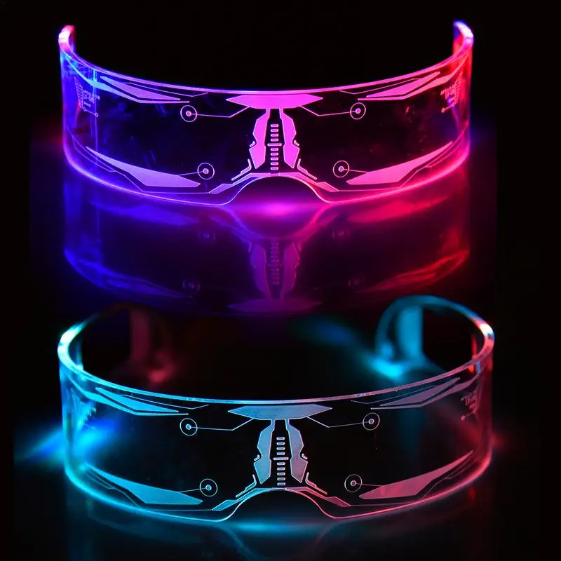 LED Glasses 7 Colors 4 Modes Fashion Glow Sunglasses LED Visor LED Party Luminous Glasses Halloween Cosplay Party Bar Supplies