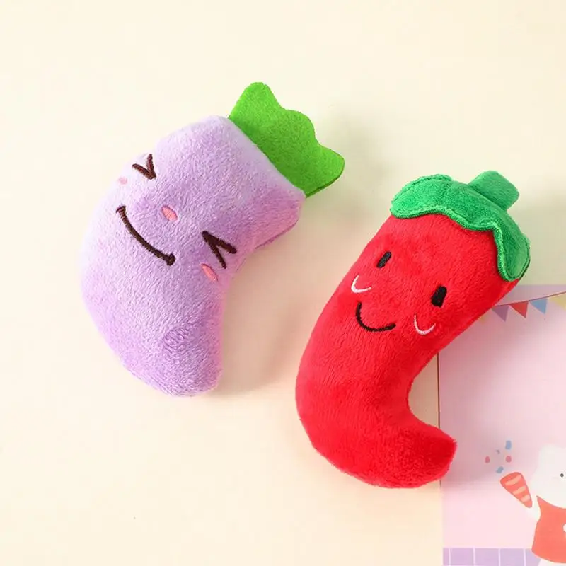 Squeaky Toys For Small Dogs Vegetables Stuffed Animal Plush Toy Soft Dog Interactive Chew Teething Toys Cute Fruits Snacks For