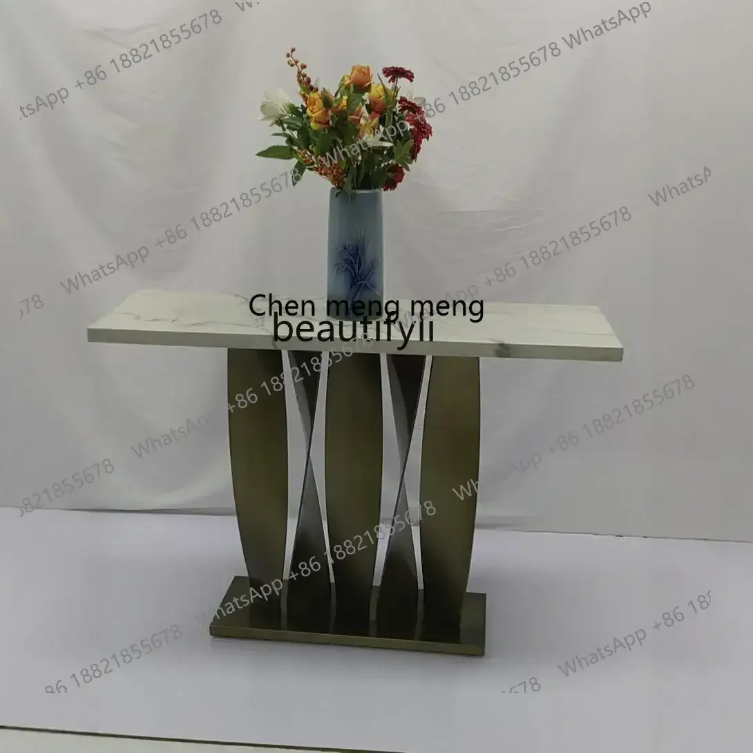 

ss1001 Italian light luxury stainless steel strip entrance platform, entrance corridor against the wall, modern marble view pla