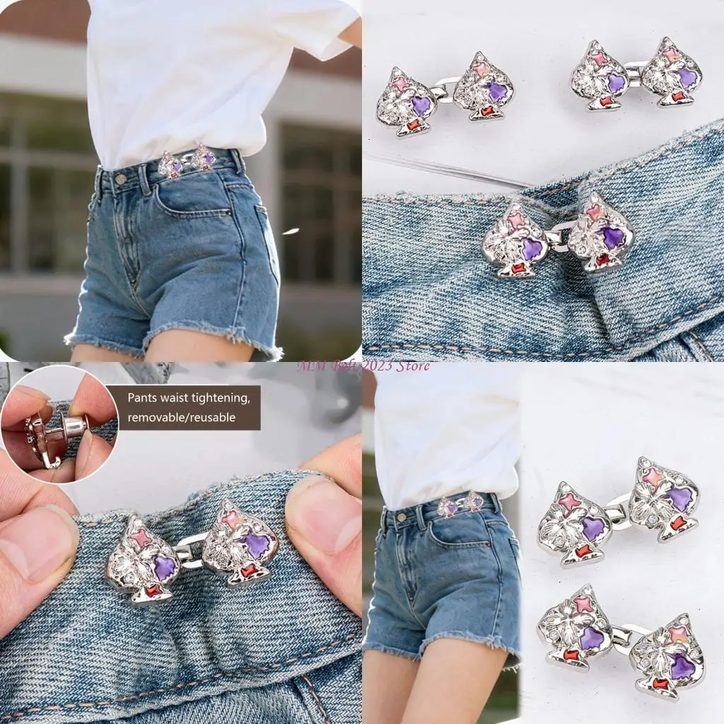 49ME Adjustable Button Fastening Button for Skirt No Sew Buckles Accessories
