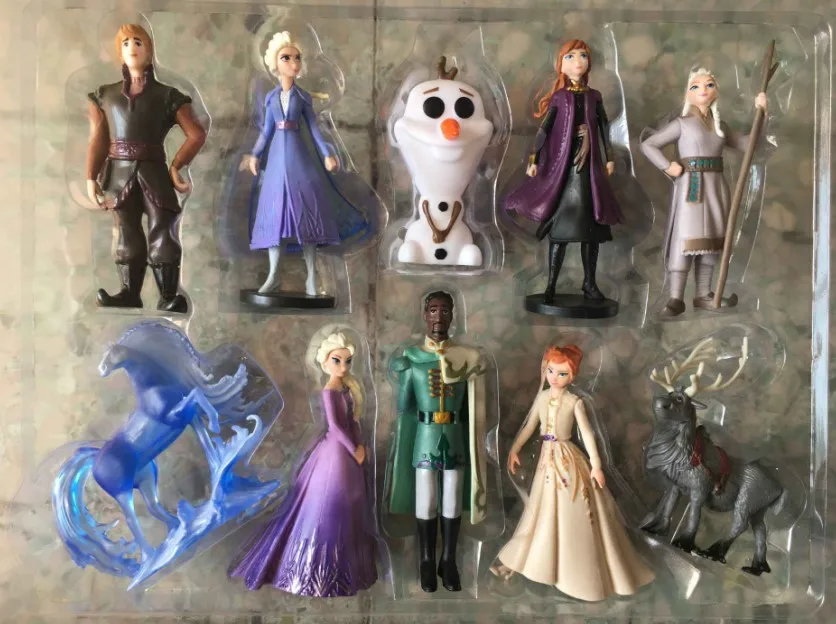 1set Disney Frozen Snow Queen Elsa Anna Action Figure Olaf Kristoff Sven Anime Dolls Figurines Kids Toy Children Birthday Gift