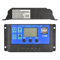 Solar Charge Controller 12V24V 30A/20A/10A Auto LCD Dual USB 5V Output Photovoltaic Solar Panel PV Regulator Load Discharger