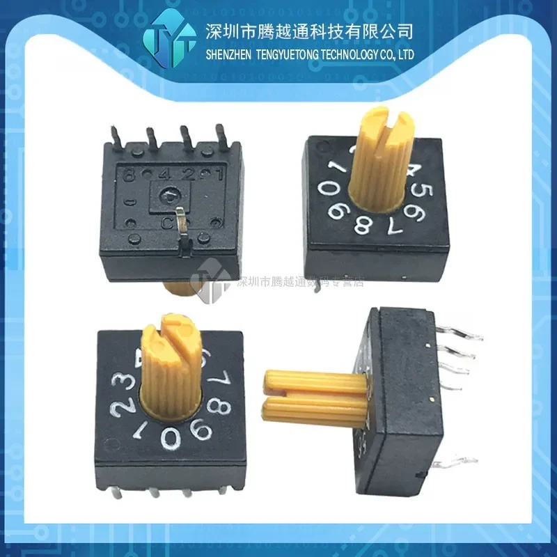 

5PCS/lot 0-9 Handle Rotary Encoder Switch DIP Switch 10 Position PCB Switching Encoder 8421C Positive Code 4:1 Black