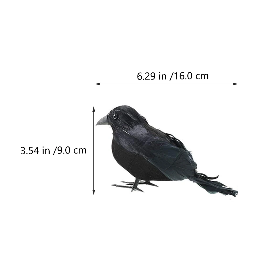 

3 Pcs Crow Ornament Faux Crows Birds Decor Spider Halloween Decorations Garden Plastic Prop