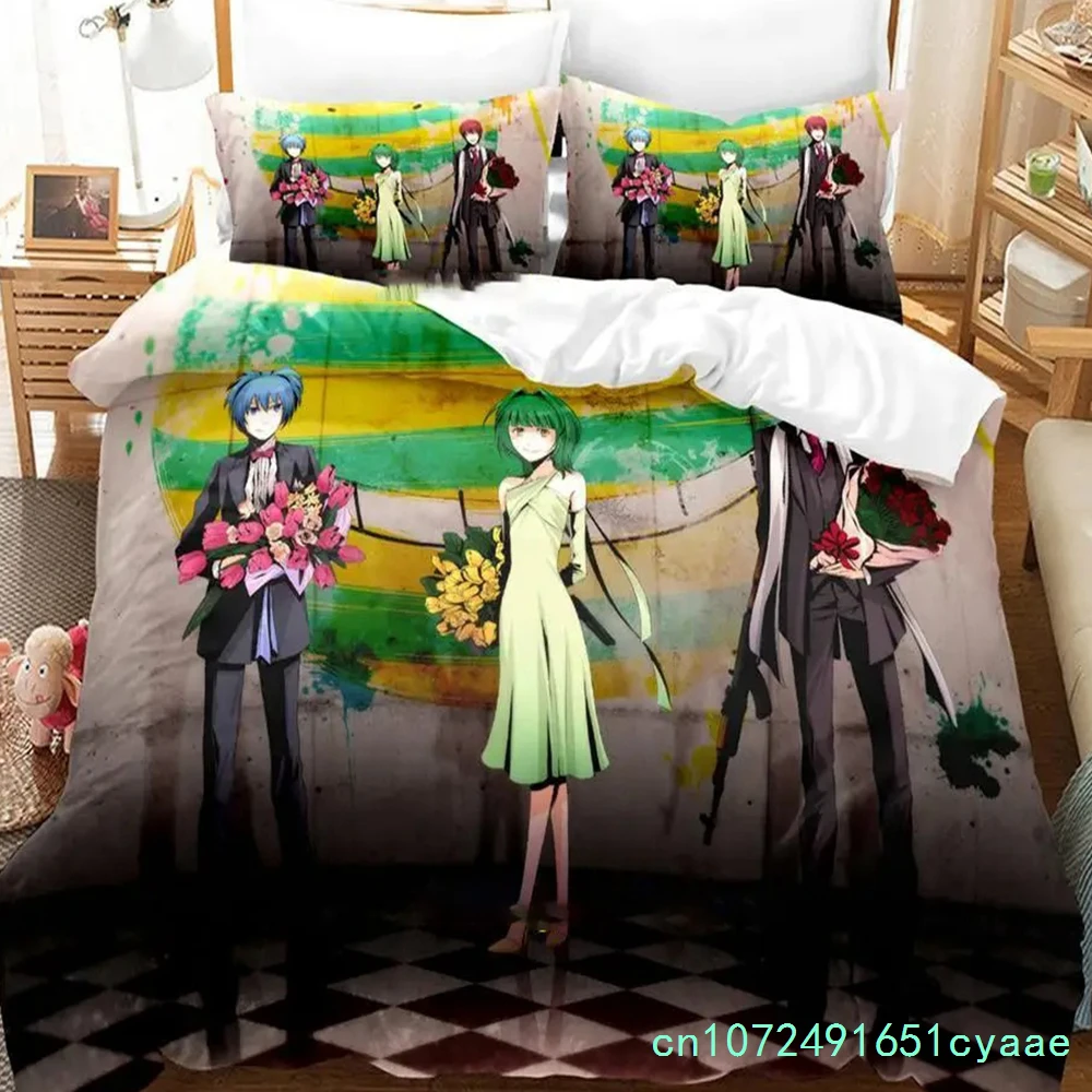 3D Cartoon Assassination Classroom Koro-sensei Bedding Set Boys Girls Twin Queen King Size Duvet Cover Pillowcase Bed Boys Adult