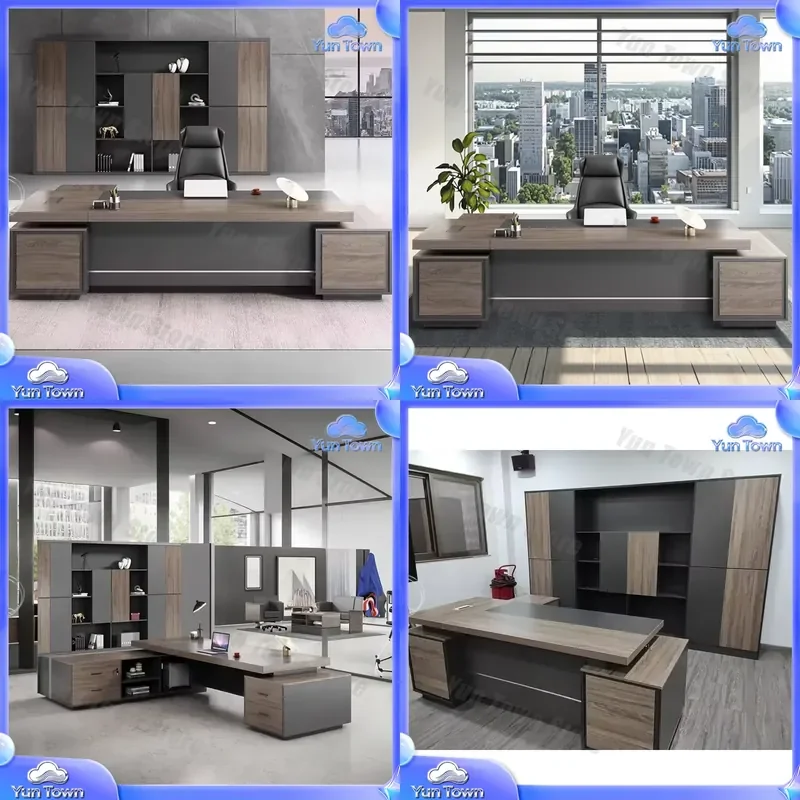 Luxury Double Cabinet Office Desk with Chair for Boss Manager CEO 2026 Modern Simple Large Class Executive Desk for Home
