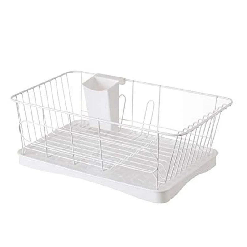 

Dish Drying Rack With Drainboard,Dish Rack,Dish Drainer Drain For Kitchen Counter With Removable Cutlery Tray