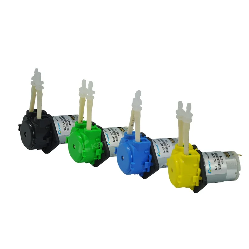 2026 new NKP 6V 12V 24V DC motor color mini peristaltic dosing pump silicone or BPT tube silent nutrition pump